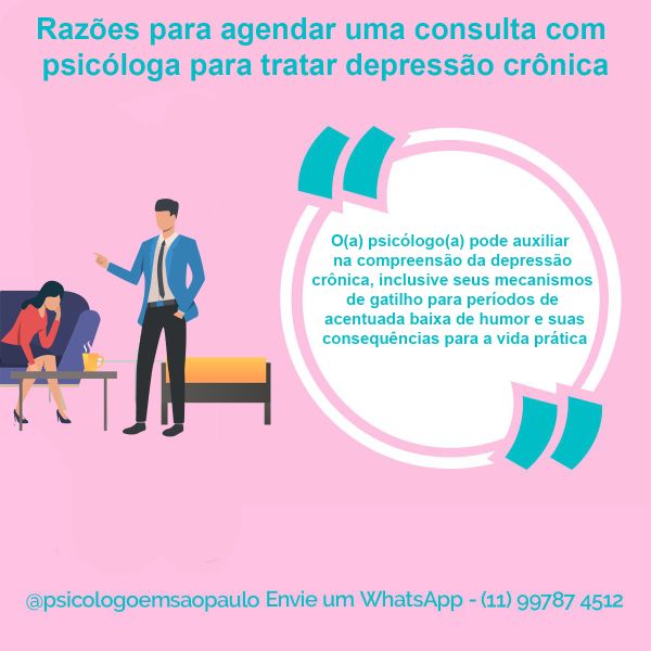 Razões para agendar uma consulta com psicóloga para tratar depressão crônica